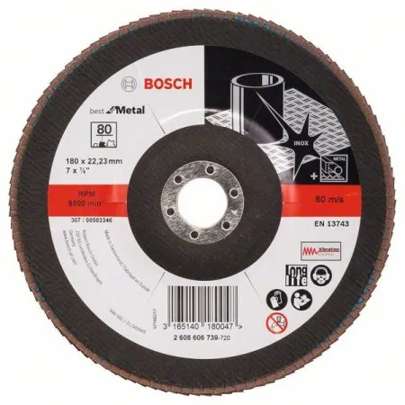 Bosch 2608606739 Lamelni brusni disk X571 Prečnik 180 mm granulacija 80, kolenasti ( 2608606739 )