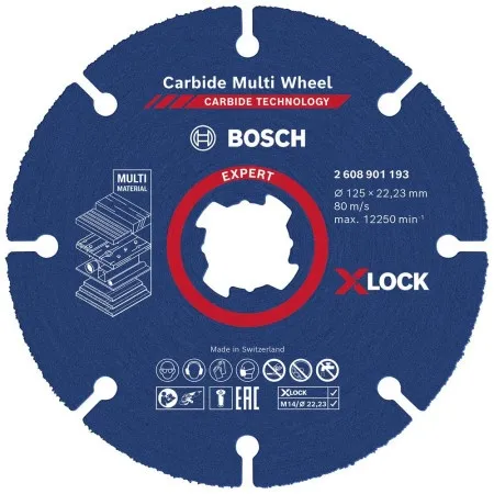 Bosch EXPERT X-LOCK Carbide Multi Wheel rezna ploča 125 x 22, 23 x 1, 0mm, pakovanje 1 komad ( 2608901193 )