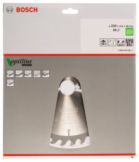 Bosch list kružne testere optiline wood 230 x 30 x 2,8 mm, 36 ( 2608640628 )