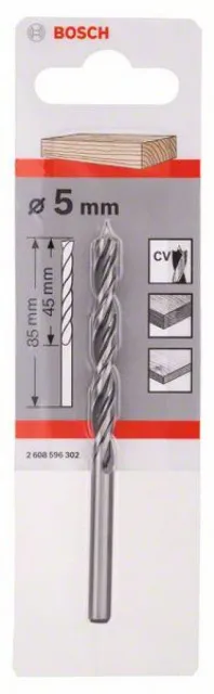Bosch spiralna burgija za drvo standard 5 x 52 x 86 mm, d 5 mm ( 2608596302 )