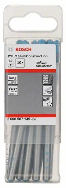 Bosch višenamenska burgija CYL-9 multi construction 6 x 60 x 100 mm, d 6 mm, 1 komad ( 2608587149. )