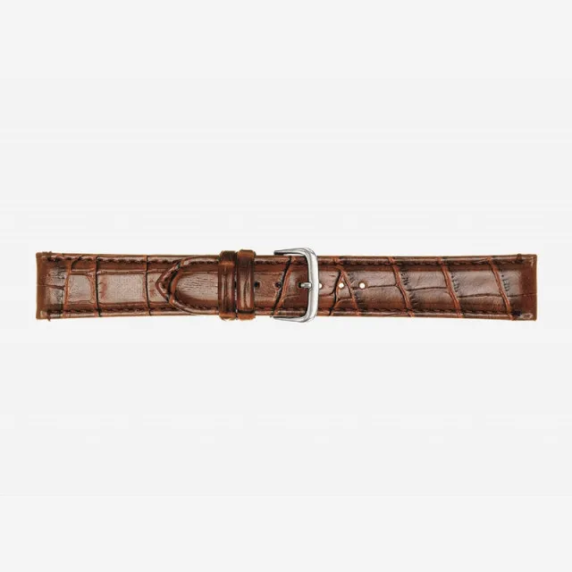 Braon poletto faux-leather alligator grained kožni kaiš za sat ( 549/02.22 )