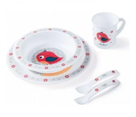 Canpol baby set za hranjenje 4/401 - bird ( 4/401_red )