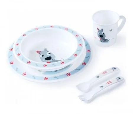 Canpol baby set za hranjenje 4/401 - dog ( 4/401_blu )