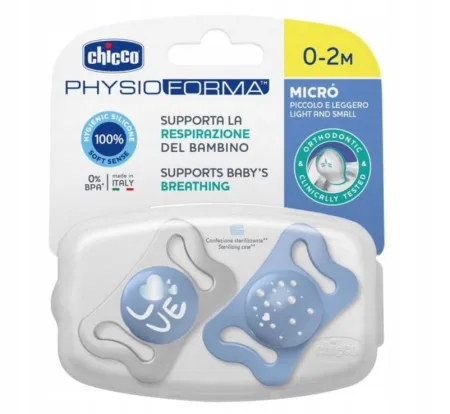 Chicco laža micro,silikon,0-2m,plava,2kom ( A075992 )