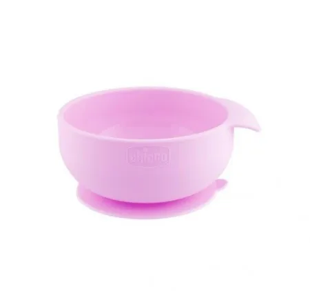 Chicco vakumski silikonski tanjir, 6m+, roze ( A049966 )
