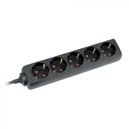 Commel produzni kabl 5 uticnice 16a 3500w crni 5m h05vv-f 3g1,5 ( c232-523 )