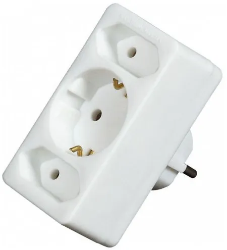 Commel trostruki razdelnik 2 x euro 2,5a 250v + suko beli ( c49111-1 )