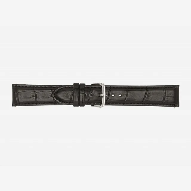 Crni poletto faux-leather alligator grained kožni kaiš za sat ( 549/00.12 )