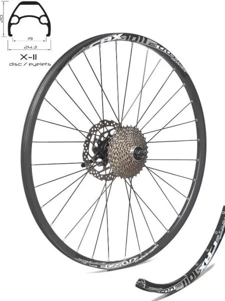 Crosser točak zadnji 27.5" x11 crni 32rupe sa glavčinom shimano i rotor asmrt10s ( 3000073 )