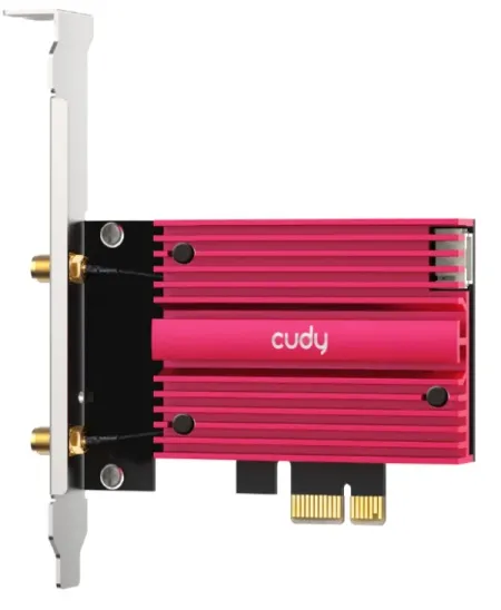 Cudy WE9300S,BE9300 Wi-Fi 7 Bluetooth 5.4 PCI-E Adapter,5.7 Gbps + 2.8 Gbps + 688 Mbps WiFi