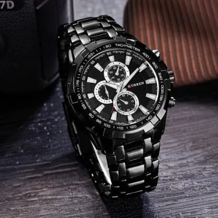 Curren 8023 black muški sat sa metalnom narukvicom