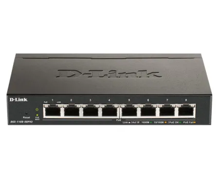 D-Link LAN Switch DGS-1100-08PV2 10/100/1000 8port PoE Smart