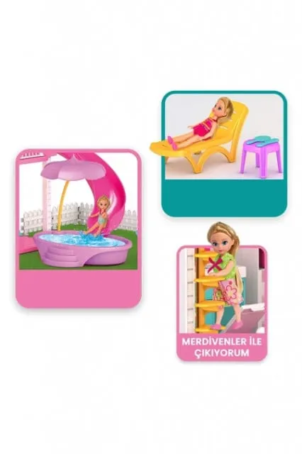 Dede kućica za lutke sa bazenom ( 037661 )