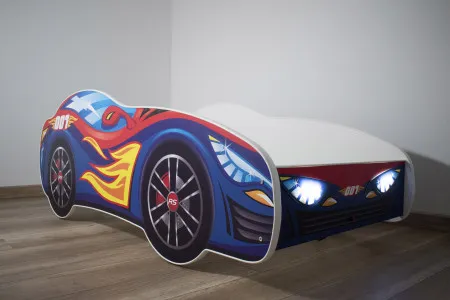 Dečiji krevet 160x80cm (trkacki auto) red blue car - LED ( 74008 )