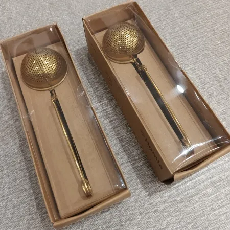 Dekordom cediljka za čaj jalo 17x5x3.5cm - gold - hml ( 038963 )
