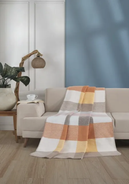 Dekordom Ćebe acrylic plus 200x220 - 24106-a - orange square ( 024960 )