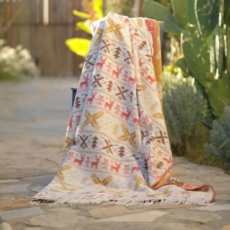 Dekordom js25404b Ćebe eco blanket 150x200 yellow reindeer ( 025369 )