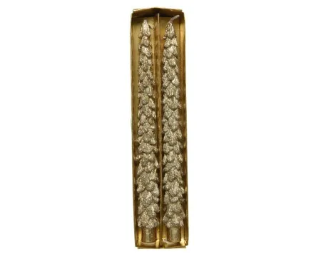 Dekordom novogodišnja dekoracija - candle paraffin set 2pcs 26cm 200119 - gold - kmg ( 043336 )