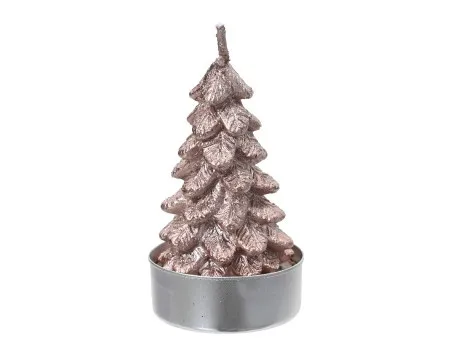 Dekordom novogodišnja dekoracija - candle paraffin tree 9cm 740976 - blush pink - kmg ( 043392 )