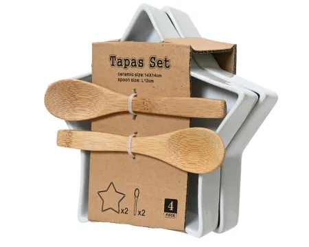 Dekordom novogodišnja dekoracija - porcelain star set 2pcs 14cm 726917 - white - kmg ( 043389 )