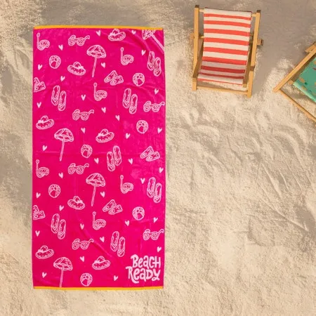 Dekordom plažni peškir beach master 86x173 - beach umbrella fushia ( 024433 )