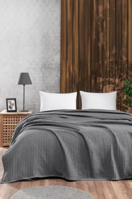 Dekordom Prekrivač pique vafel 160x230 - dark grey ( 024107 )