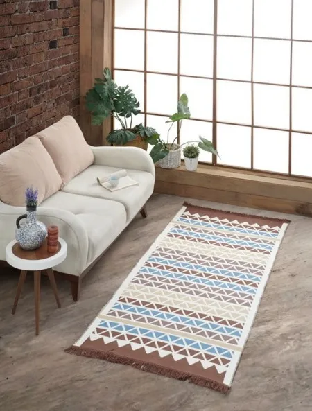 Dekordom tepih estrella 60x90 2115-b - autunno beige turquoise ( 023735 )
