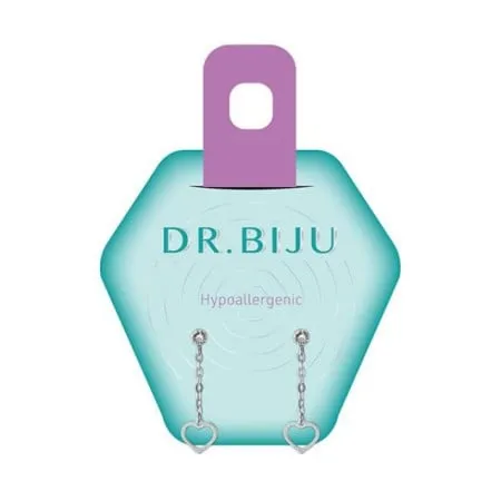 Dr.biju minđuše 3.3mm providan krug i viseĆe srce ( A070864 )