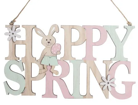 Drveni natpis happy spring zeka 23x13 ( 065152 )