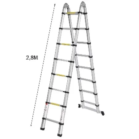 Duple aluminijumske teleskopske merdevine 2,8+2,8 ( 777 )