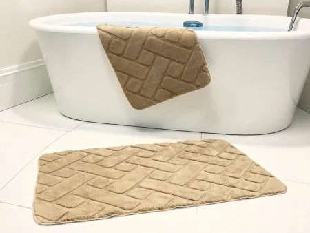 Dvodelni set prostirki za kupatilo – Cik-cak dizajn A12 ( VLK000185-krembojaa12 )