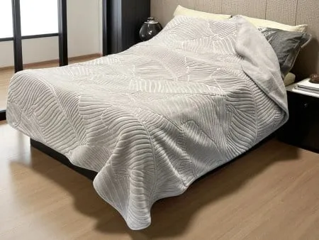 Ćebe 160x220cm Merinos List siva boja ( VLK000394-a1listsiva )