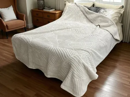 Ćebe Merinos 220x160cm A6 List Bež boja ( VLK000394-A6bezlist )