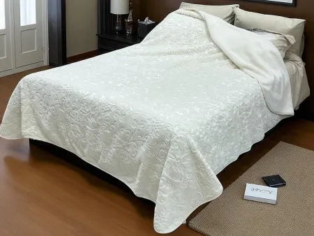 Ćebe Merinos 220x240cm A11 Cvet Prljavo bela boja ( VLK000396-A11cvet )