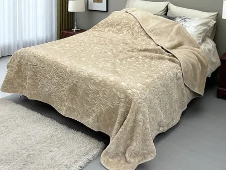 Ćebe Merinos 220x240cm A8 Cvet Krem boja ( VLK000396-A8cvet )