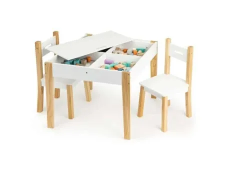 Eco toys sto za decu sa dve stolice beli ( OT143 )