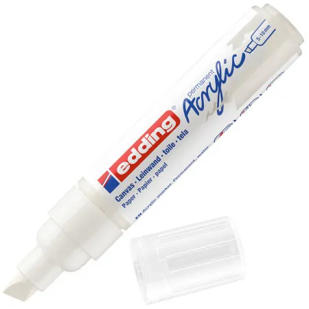 Edding akrilni marker E-5000 broad 5-10mm kosi vrh bela ( 12MA50A )