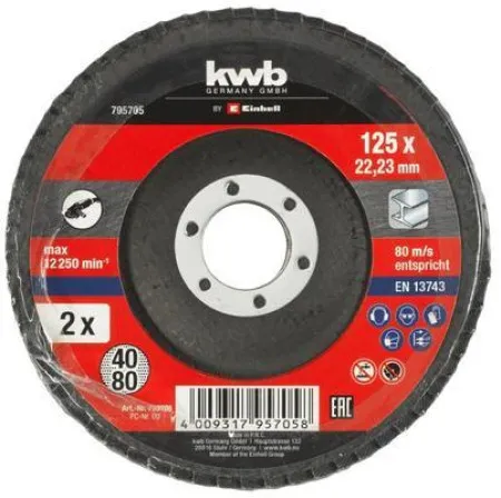 Einhell 2-delni set lamelnih brusnih ploča ?125mm (1xG40, 1xG80), Pribor za brusilice ( 49795705 )
