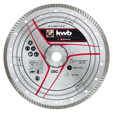 Einhell dijamantna rezna ploča 250x25,4 turbo (brzina 80 m/s), Pribor za rezače granita i pločica ( 49797851 )