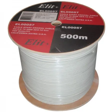 Elit+ 500m' koaksioni kabl rg6u 75? al foil+32/0.12ccs 1.02mmccs 4.7fpe 6.8mm pvc bel ( EL00057 )