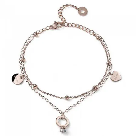 Ženska oliver weber connected rosegold white zircon narukvica sa swarovski cirkonima ( 32296rg )