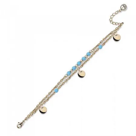 Ženska oliver weber hype gold turquoise narukvica sa swarovski kristalima ( 32277g )