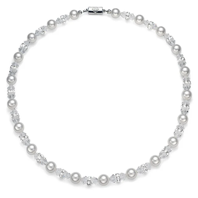 Ženska oliver weber pearl white ogrlica sa belim swarovski perlama ( 11010 )