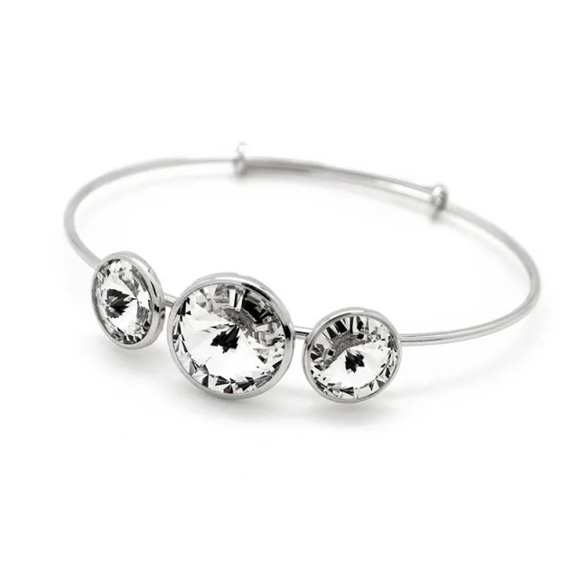 Ženska victoria cruz triple cane narukvica sa swarovski belim kristalima ( a3061-06p )