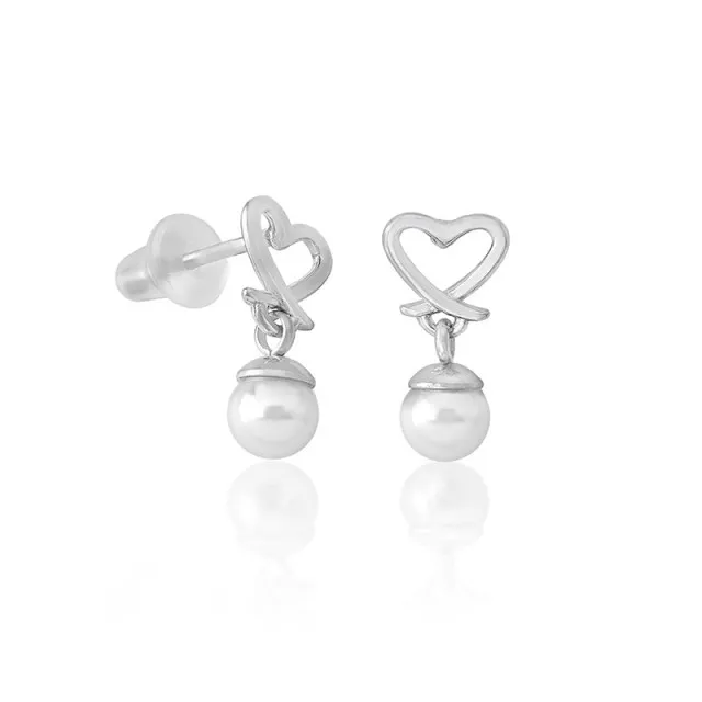 Ženske majorica motiv pearl drop bele srebrne minđuše 4 mm ( 16399.01.2 000.010.1 )