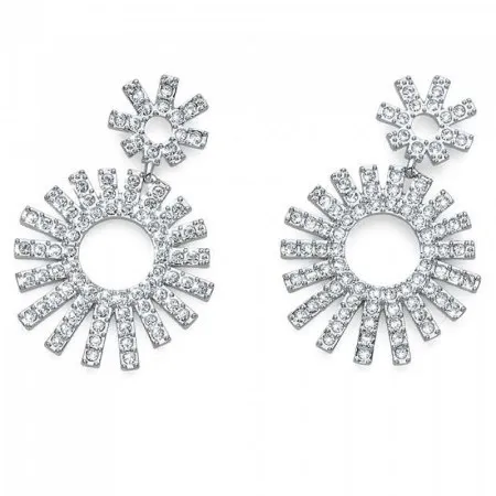 Ženske oliver weber bean crystal mindjuše sa swarovski belim kristalima ( 22960 )