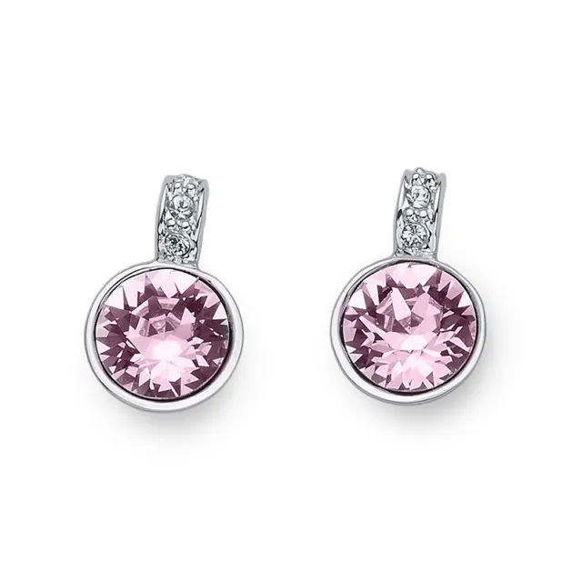 Ženske oliver weber double light amethyst mindjuše sa swarovski ljubičastim kristalom ( 22815.212 )