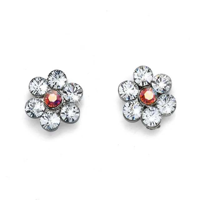 Ženske oliver weber flower crystal mindjuše sa swarovski narandžastim kristalom ( 22069.001 )
