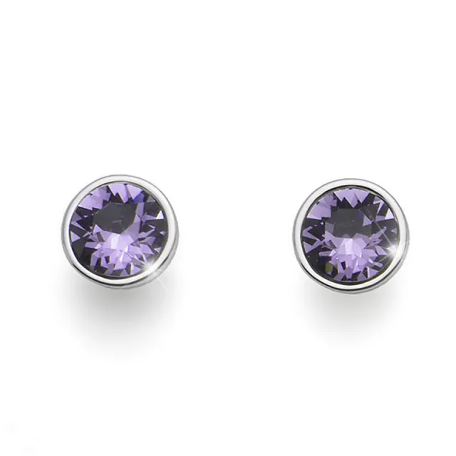 Ženske oliver weber giant round tanzanite mindjuše sa swarovski ljubičastim kristalom ( 22379.539 )